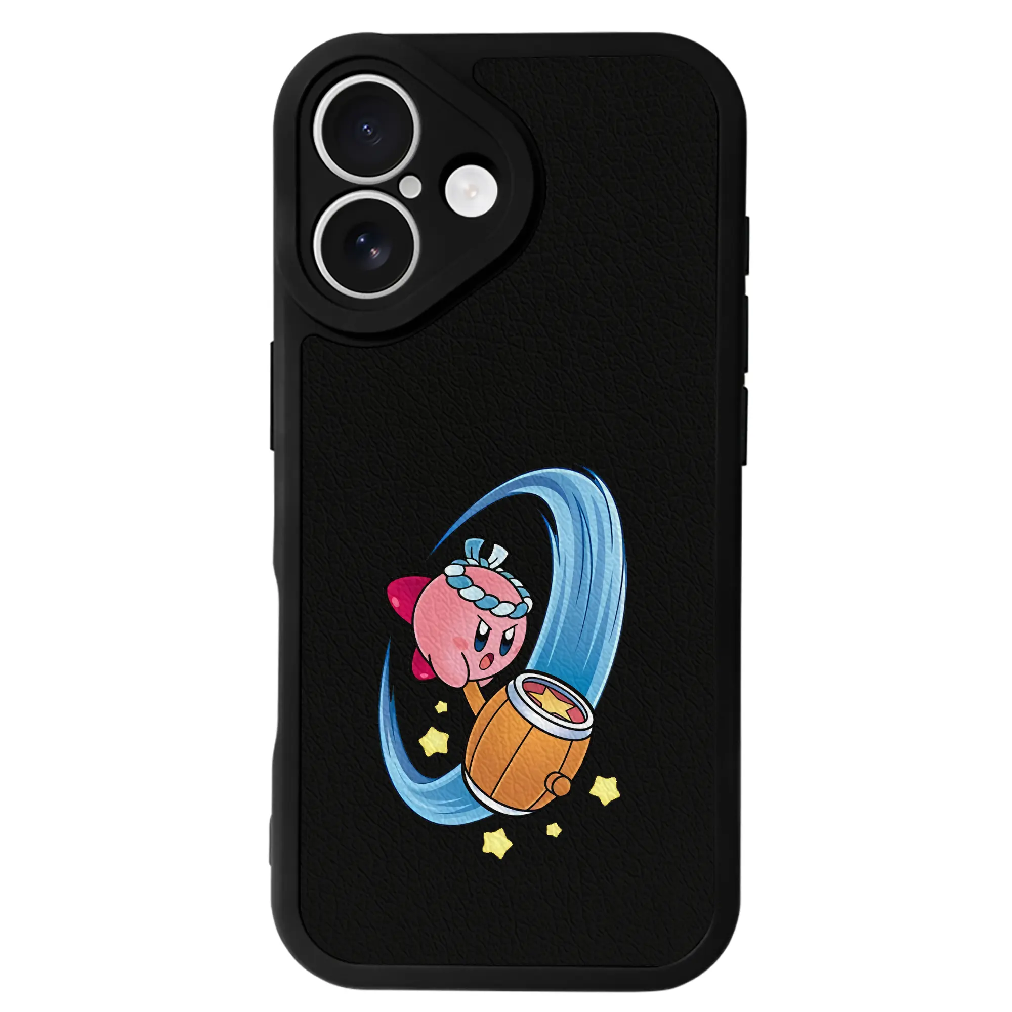 星のカービィ グッズ カービィ - IPhone 16シリーズ対応 ・ シリコンスマホケース ・ レザー調 ・ 高精度フィット ・ 耐衝撃 ・ ワイヤレス充電対応 ・ 精密カット